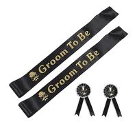 Beaupretty 2 Ensembles Écharpes et Badges pour Futur Marié Accessoires de Fête de Fiançailles et Enterrement de Décorations Élégantes pour Souvenirs Inoubliables