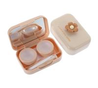 Beaupretty 2 Ensembles Étui à Lentilles de Contact Mignon et Pratique Kit Portable de Boîtes Durable pour Voyage et Utilisation Quotidienne Couleur Thé