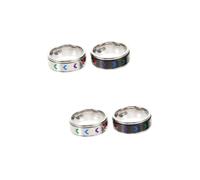 Beaupretty 2 Ensembles Inoxydable Rainbow De Anneaux Lgbt Pour Hommes Et Accessoire Élégant Et Durable Pour Fierté Et Occasions Spéciales 2 Pièces * 2
