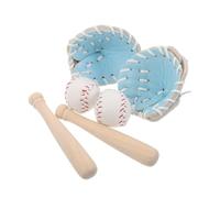 Beaupretty 2 Ensembles Mini Baseball Bat Glove Ball Set Lightweight Sports Toy for Beginners Portable Small Baseball Props for Dollhouse Crafts