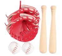 Beaupretty 2 Ensembles Mini Kit Baseball et Softball Accessoires Décoratifs Cuir et Bois Portable Sécurisé pour Garçon Fille Équipement Extérieur Créatif