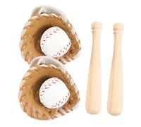 Beaupretty 2 Ensembles Mini Kit Baseball pour Décoration Sac à Main Accessoires Miniatures Cuir et Bois Ornement Thème Fête et Jardin
