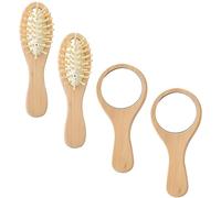 Beaupretty 2 Ensembles Peigne À Trois Volets Vrai Miroir De Vanité Miroir De Avec Lumière Miroirs Des Produits Brosse à Cheveux Deux Grossissant Mini Lumière De Vanité Complet Bois