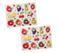 Beaupretty 2 Ensembles Puzzle Éducatif Garçon Fille Fruit Puzzle pour Éveil Précoce Jeu Éducatif Parent-garçon Fille Sûr et Créatif