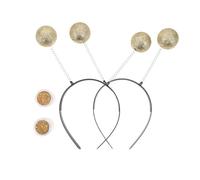 Beaupretty 2 Ensembles Set de Têtes Martiennes avec Boules Pailletées Dorées Accessoires Déguisement pour Adultes et Garçon Fille Costume Fête Thématique Extraterrestre