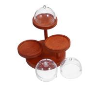 Beaupretty 2 Ensembles Support Plateau Miniature pour Maison de Poupée Niveaux Bois avec Cloche Présentoir Fruits et Desserts pour Accessoires Cuisine Miniature de Supports pour Scènes de Jeu