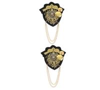 Beaupretty 2 Paires bijoux d'épaulettes Hommes épaulettes vintage bijoux d'épaule pour femme épaulettes d'épaule épaulettes femme épaulettes en chaîne épaulettes rétro Alliage de zinc