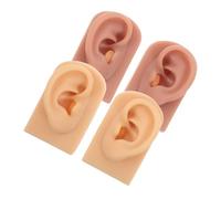 Beaupretty 2 Paires Modèle Oreille Silicone Flexible Réaliste pour Pratique Du Piercing Modèle Anatomique Humain Peau Claire et Foncée Réutilisable pour Formation et Démonstration