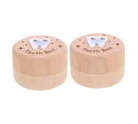 Beaupretty 2 Pcs Boîte à Souvenirs pour Dents de Bébé en Bois Boîte à Souvenirs pour Garçon et Filles Garçons et Filles Design Moderne et Minimaliste Rangement Sécurisé et Mèches de Cheveux