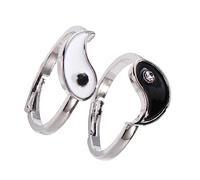 Beaupretty 2 pièces Bague Réglable Bagua Unisexe Vintage Anneau Ouvert Confortable pour Couple Amoureux Mariage et Fête