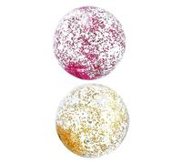 Beaupretty 2 pièces Ballon de Plage Gonflable PVC avec Paillettes Dorées et Roses pour Garçon Fille pour Fête et Activités Aquatiques Pompe Aléatoire Couleur Aléatoire Couleur Aléatoire