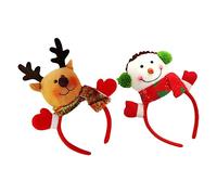 Beaupretty 2 Pièces Bandeau De Noël Casque De Noël De Nouveauté Cerceau De Cheveux Bois Cerceau De Cheveux De Couvre-chef De De Dessin Animé Bandeau Oreille De Renne En Tissu