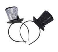 Beaupretty 2 pièces Bandeau Mini Chapeau Haut de Forme à Paillettes pour Femmes et Accessoire et Rigide pour Fêtes de Nouvel An Halloween Carnaval et Goûters Thématiques