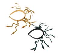 Beaupretty 2 Pièces Bandeau Serpent Flexible Tête pour Costume Carnaval Cosplay Fête Vert Foncé et Doré Terreux 2pcs