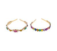 Beaupretty 2 Pièces Bandeau strass métal bandeau pour cheveux cosplay postiches de femmes de fête hair charms hair toppers accessoires pour cheveux décorations de cheveux pour femmes