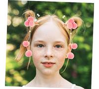 Beaupretty 2 Pièces Barrettes Pêche avec Pompons Longs Cheveux Fins Accessoires et Durables pour Mariage Fête et Usage