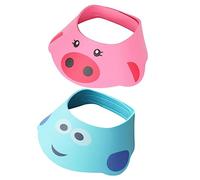 Beaupretty 2 pièces Bonnet de Garçon Fille Ajustable Casquette de Bain pour Lavage de Cheveux Chapeau de Shampooing Garçon Fille Design Cartoon pour Coupe de Cheveux Protection Solaire