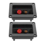 Beaupretty 2 Pièces Bornes de Haut-Parleur Double, Boîtier ABS Cuivre, Noir | Plaque de Bornier pour Caisson de Basses, Deux Bornes, Usage Scène et Maison, pour Enceintes