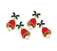 Beaupretty 2 Pièces Boucles Doreilles avec Scintillants Pendentifs Nœud et Clochettes Festives Bijoux pour Fêtes Danniversaire et Célébrations Hivernales
