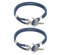 Beaupretty 2 Pièces Bracelet Homme Avion Paracorde Ajustable Double Tressée Fermoir Ancre Inspiré Mode Casual pour Voyageurs et Agents de Bord
