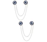 Beaupretty 2 Pièces Broche à Œil Bleu Clips Élégants pour Vêtements Épingles à Châle et Pulls Accessoire à Porter pour Toutes Occasions