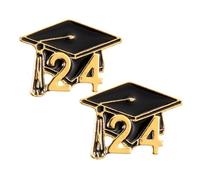 Beaupretty 2 Pièces broche chapeau de docteur noir mignon haut petit accessoires simple broche de graduation Épingle décorative pince à linge esthétique de la broche alliage