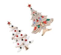 Beaupretty 2 pièces Broche de Épingle Décorative pour Vêtements Style Sapin Scintillant Accessoire pour Sac Pull Robe Châle Fête de Fin