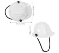 Beaupretty 2 pièces Casque de Sécurité Miniature pour Animaux et Poupées et Ajustable avec Corde Élastique Accessoires de Bricolage pour Petits Animaux et Maisons de Poupées Lot de Blanc