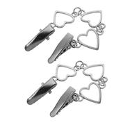 Beaupretty 2 Pièces clip de collier en chaîne d'amour châle pinces à chandail pour cardigans clips de serrage agrafe de chemise pince à cardigan Alliage de zinc Silver