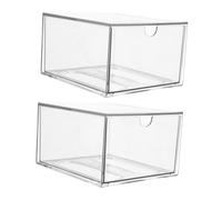 Beaupretty 2 Pièces cosmétique organisateurs de vanité organisateur sous évier boite acrylique boite de rangement maquillage organisateur de tiroir organisateurs clairs