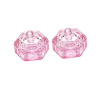 Beaupretty 2 Pièces coupe en cristal d'art d'ongle ongles charmes solide strass salon de manucure trousse liquide coupes en cristal de manucure nail art utiliser des tasses Un verre rose