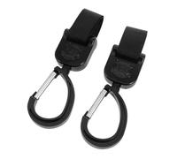 Beaupretty 2 pièces Crochets Poussette Rotatifs avec Attache Lot de Crochets pour Sacs et Installation Facile et Réutilisable Accessoires Poussettes Noir
