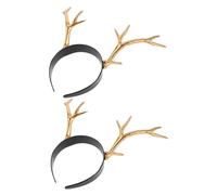 Beaupretty 2 Pièces Cute Reindeer Antlers Headband Lightweight Metal Crown Hair Hoop For Holiday Christmas Parties And Photography