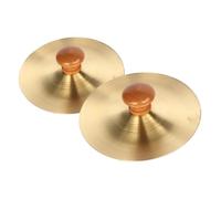 Beaupretty 2 pièces Cymbales pour Garçon Fille avec Manches Bois Instrument de Percussion pour Danse Ventre Musical Éducatif Renforçant la Relation Parent-garçon Fille Cymbales Miniatures à
