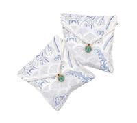 Beaupretty 2 Pièces de Rangement Bijoux Coton et Lin Blanc Pochette Portable à Double avec Cordon Légère et Réutilisable pour Femmes et de Fête Lot de Petites Pochettes pour Colliers Bagues