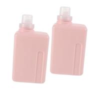 Beaupretty 2 Pièces Distributeurs Liquide de Lessive Bouteilles Carrées Rechargeables Plastique Résistant Pompe Lotion Anti-fuite pour Gel Adoucissant et Shampooing Organisateur Multifonction