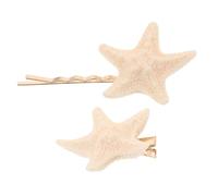Beaupretty 2 Pièces Épingle à Cheveux Étoile De Mer Clips De Sirène Pince à Cheveux Canard Clip De Canard Accessoires De Cheveux Sirène Pince à Cheveux Poisson Beige Alliage De Zinc