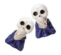 Beaupretty 2 Pièces Figurine Design Ambiance Unique en Halloween Réalistes Détails de Tête de Crâne Résine Décoration Effrayante pour r Centre de Table ou Scènes Extérieures
