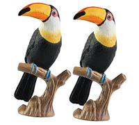 Beaupretty 2 pièces Figurines Danimaux Réalistes Toucan Décorations Maison Élégantes Modèles Doiseaux Artificiels Lot pour Amateurs de