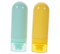 Beaupretty 2 Pièces Flacons de Voyage Rechargeables Distributeurs de Lotion Securisés Vert et Jaune pour Crèmes et Pratiques et Étanches