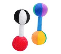 Beaupretty 2 pièces Garçon Fille Déveil Haltère Souple avec Grelot Sonore Stimulation Motricité Fine Développement Coordination Main Œil Sécurité Bords Arrondis Sensoriel Apaisant pour