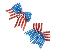 Beaupretty 2 Pièces Hair Ring Patriotic Bowknot Hair Scrunchies For Women And Multi Functional For Bright Color Of July Celebration