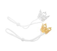Beaupretty 2 Pièces Hamster Crown with Adjustable Elastic Strap Ultralight Small Animal Headwear for Rabbits and Guinea Pigs Royalty Themed Dress Up Crowns for Celebration and Photo Props