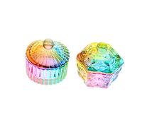Beaupretty 2 pièces Manicure Cup With Lid Durable Crystal Mixing Container For Nail Art Powder And Liquid Practical Manicure Accessory