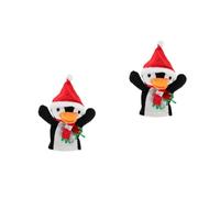 Beaupretty 2 Pièces Marionnette à Doigt Pingouin de Noël Peluche Douce pour Jeux Interactifs Parent-garçon Fille Festif Confortable et Attrayant pour Garçon Fille