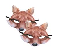 Beaupretty 2 Pièces Masque Renard EVA pour Halloween et Cosplay Demi Visage Souple avec Bande Élastique Accessoire Animalier pour Fête Déguisée et Événements Festifs