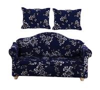 Beaupretty 2 pièces Mini Miniature Bleu Floral pour Maison de Poupée Décoration et Écologique Modèle pour Salon Adapté Chambre