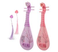 Beaupretty 2 Pièces Miniature Chinese Lute Pipa Music Toy for Early Education Family Bonding Musical Instrument Ornaments Eye-Catching and Simulation Model for Dollhouse Decor