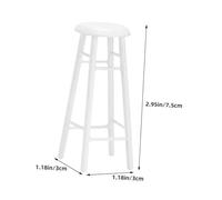 Beaupretty 2 Pièces Miniature Dollhouse Bar Stool Set Mini Wooden High Stool for Pub Kitchen Living Scene DIY Craft Furniture Accessories