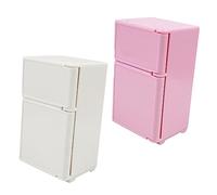 Beaupretty 2 pièces Miniature Dollhouse Toy Fridges Set Miniature Kitchen Furniture Accessories for Dollhouses Realistic Small Fridge Toys for and Collectors